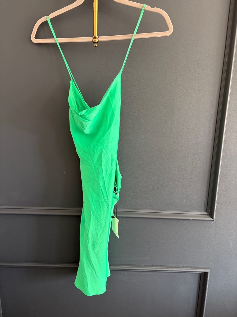 Zara Emerald Green Backless Slip Dress